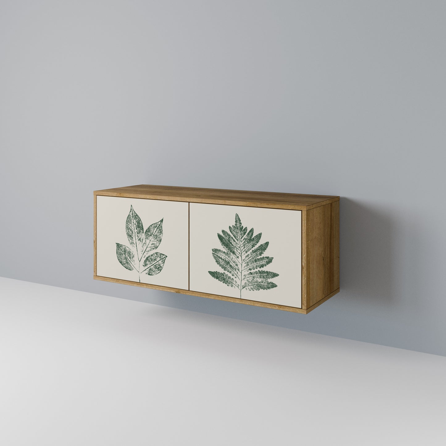 GREEN LEAFY STAMPS Kompaktní dvoudveřový TV stolek