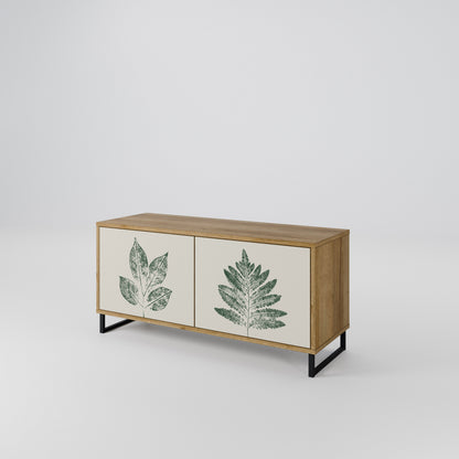 GREEN LEAFY STAMPS Kompaktní dvoudveřový TV stolek