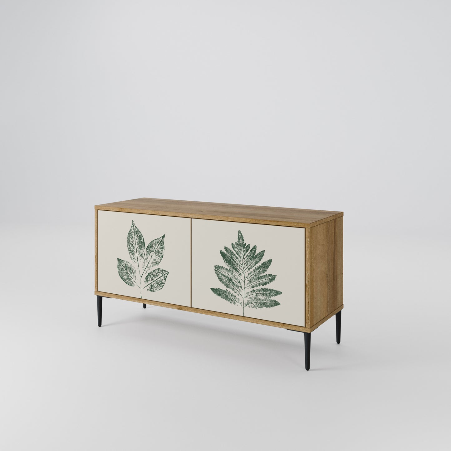 GREEN LEAFY STAMPS Kompaktní dvoudveřový TV stolek