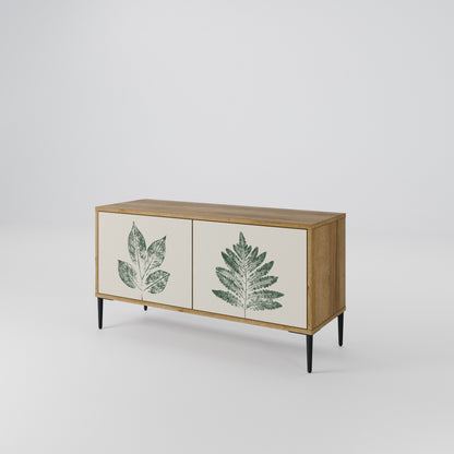 GREEN LEAFY STAMPS Kompaktní dvoudveřový TV stolek
