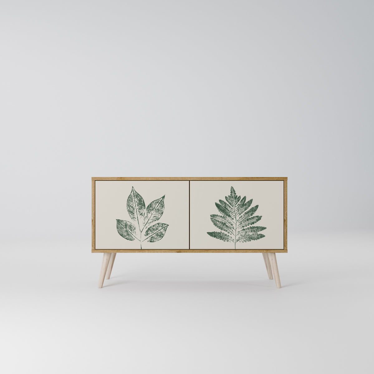 GREEN LEAFY STAMPS Kompaktní dvoudveřový TV stolek