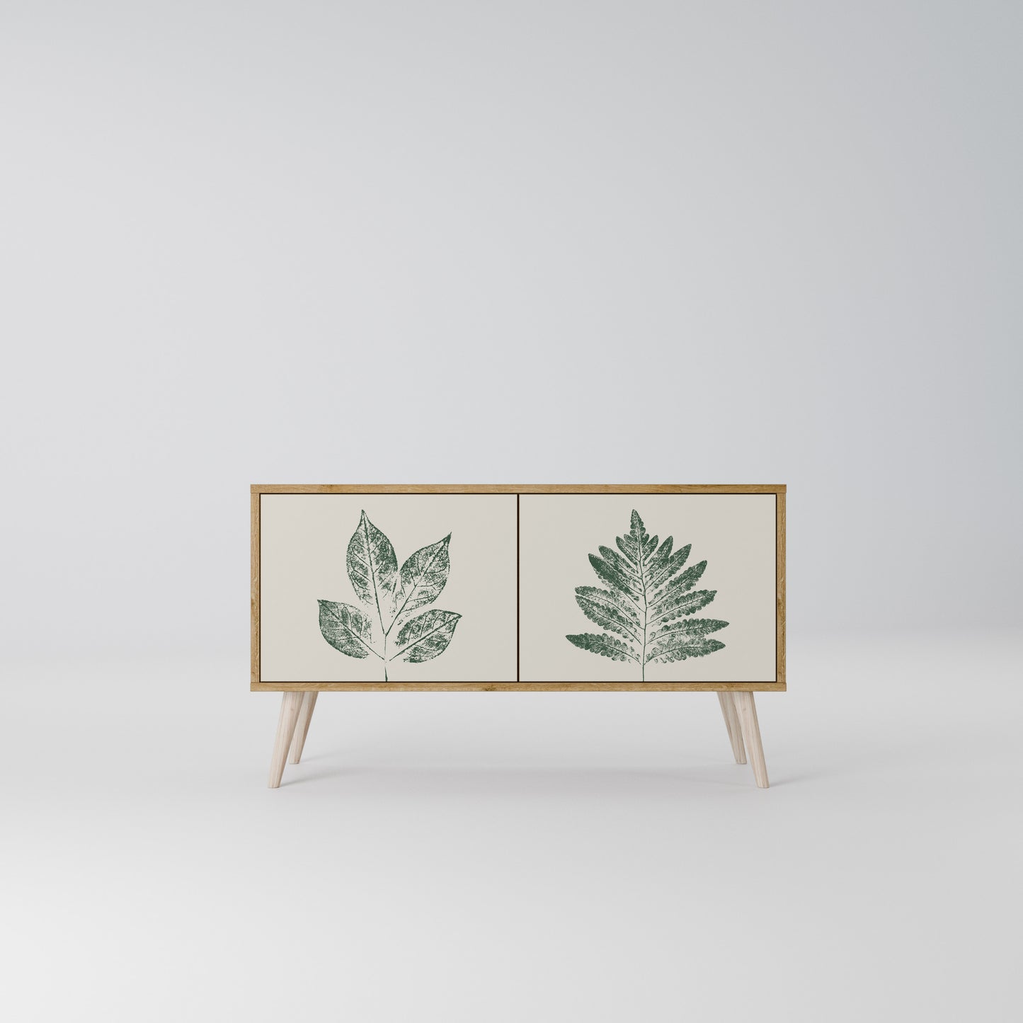 GREEN LEAFY STAMPS Kompaktní dvoudveřový TV stolek