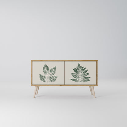 GREEN LEAFY STAMPS Kompaktní dvoudveřový TV stolek