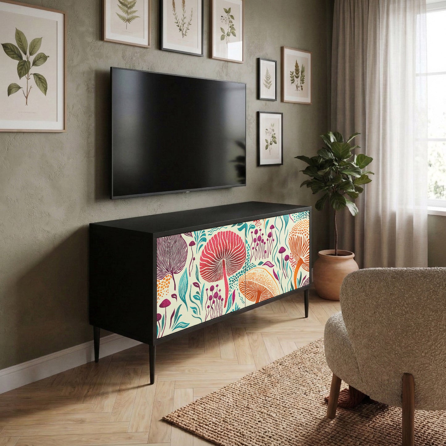 FUNGUS FANTASY Kompaktní dvoudveřový TV stolek