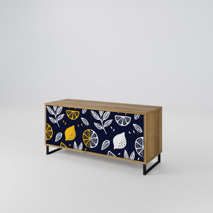 CITRUS BLACK AND WHITE Kompaktní dvoudveřový TV stolek