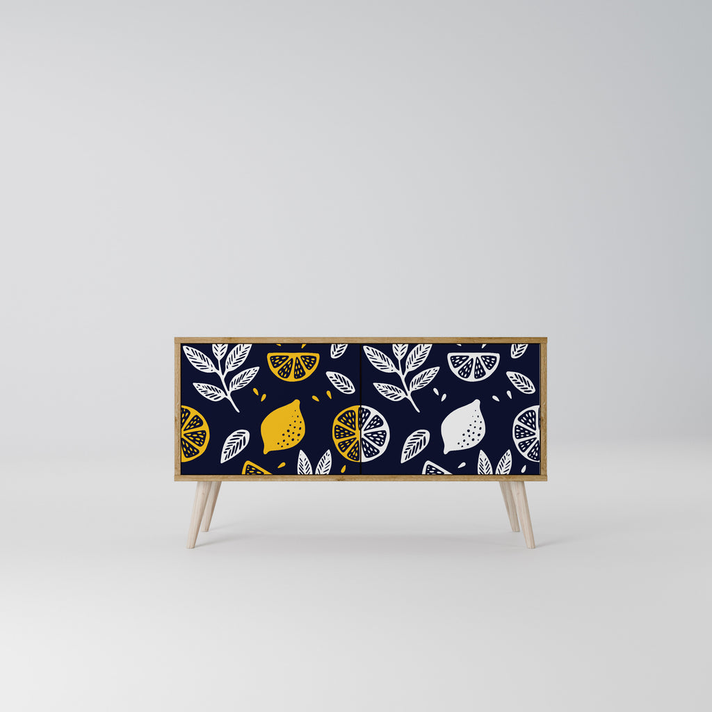 CITRUS BLACK AND WHITE Kompaktní dvoudveřový TV stolek