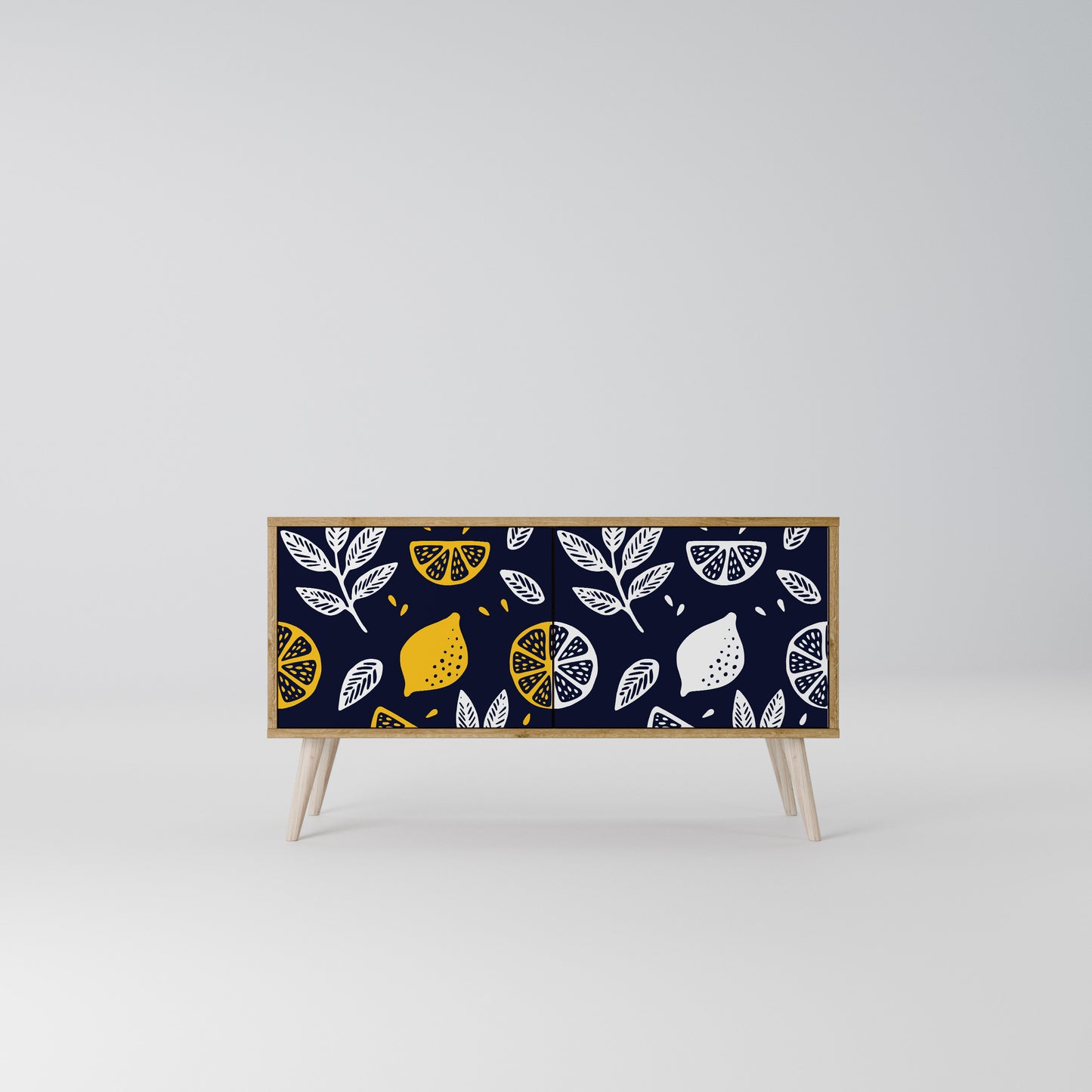 CITRUS BLACK AND WHITE Kompaktní dvoudveřový TV stolek