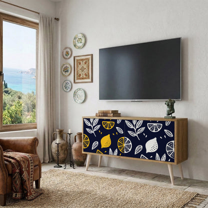 CITRUS BLACK AND WHITE Kompaktní dvoudveřový TV stolek