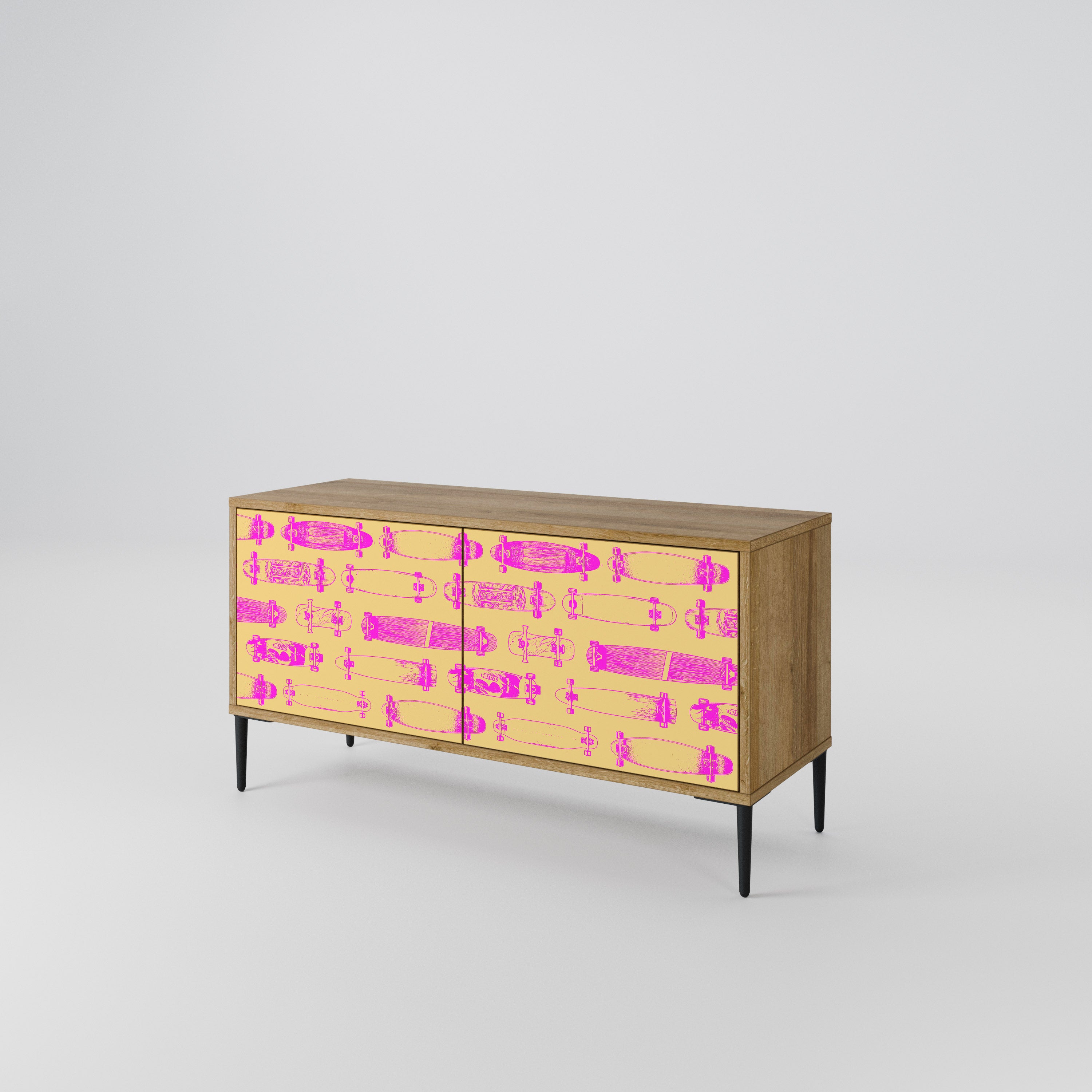 SKATEBOARD ARTISTRY Compact 2-Door TV Cabinet