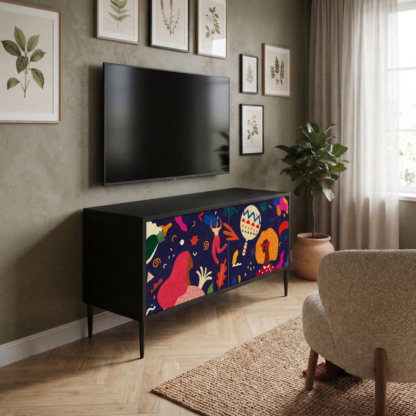 FESTIVE PLEASURES Kompaktní dvoudveřový TV stolek