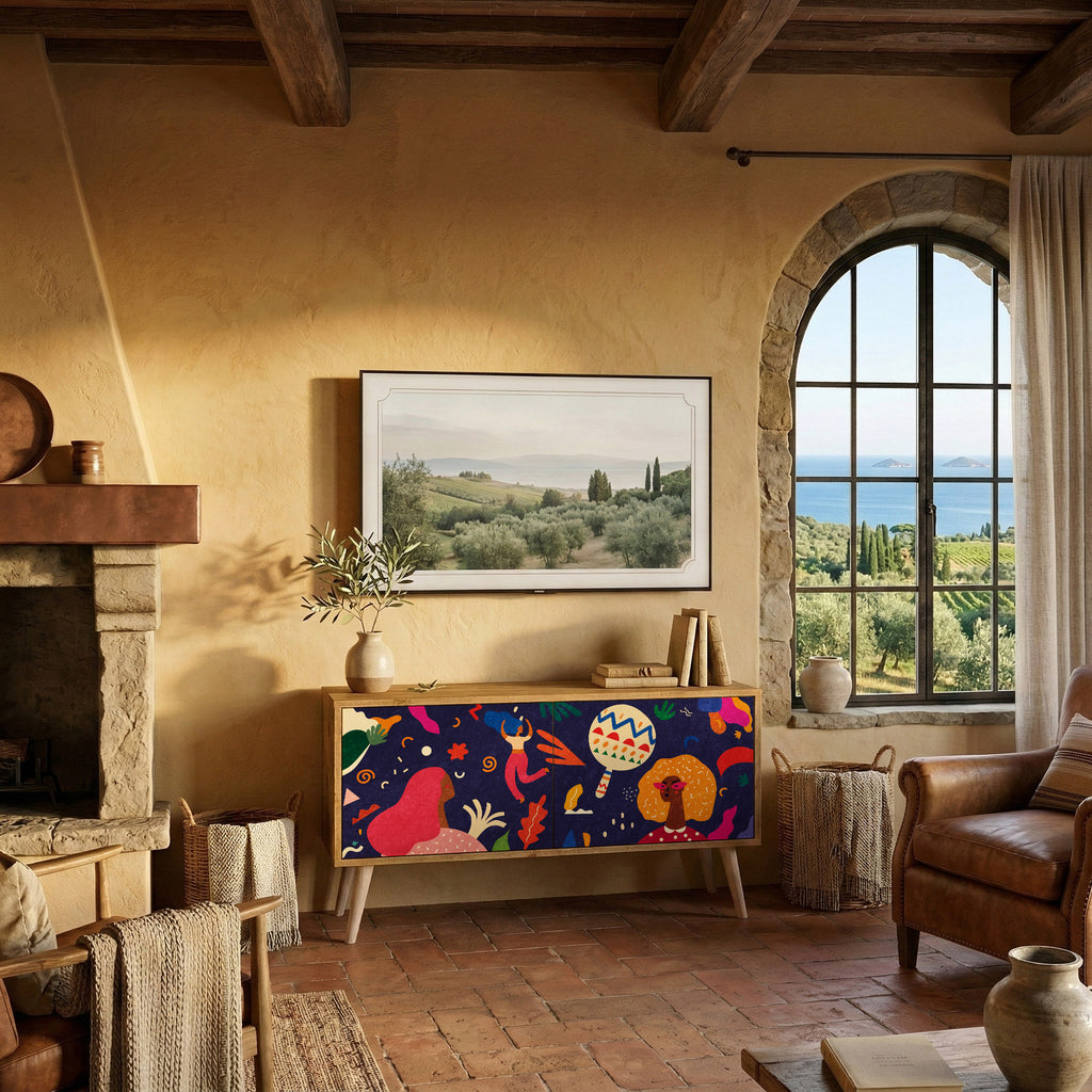 FESTIVE PLEASURES Kompaktní dvoudveřový TV stolek