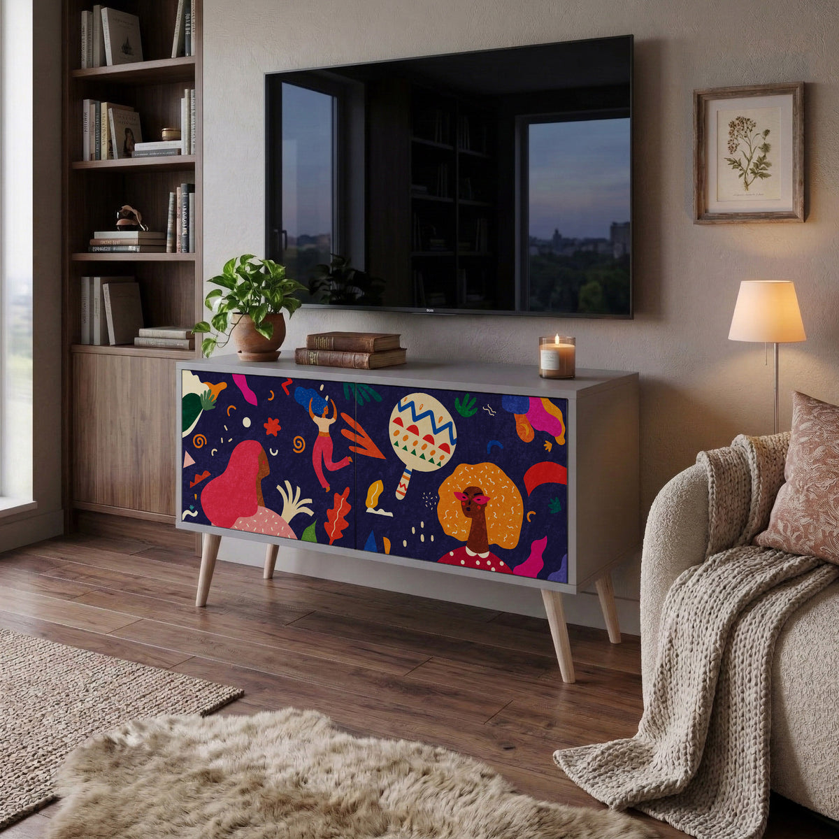 FESTIVE PLEASURES Kompaktní dvoudveřový TV stolek