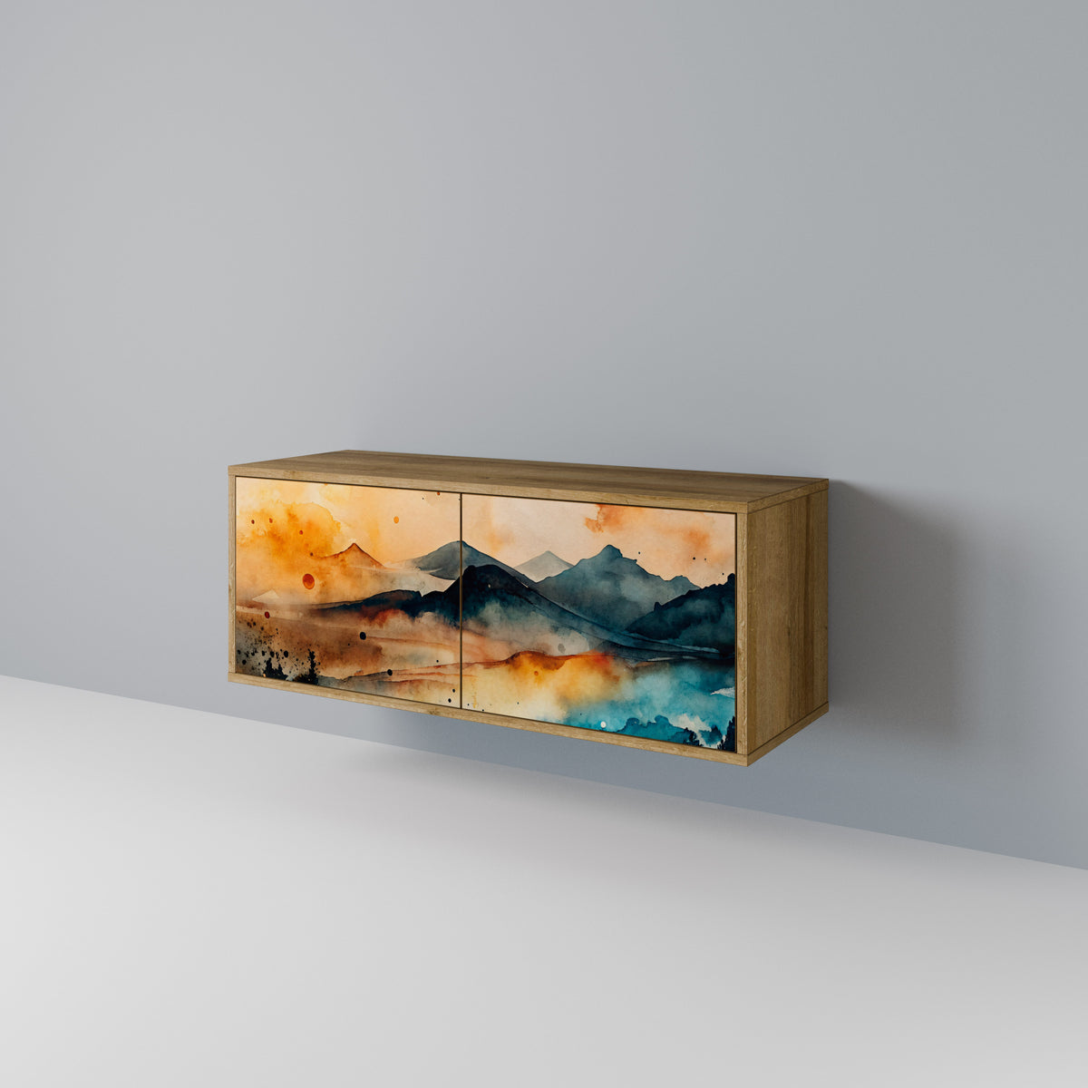 OMINOUS MOUNTAINS Kompaktní dvoudveřový TV stolek