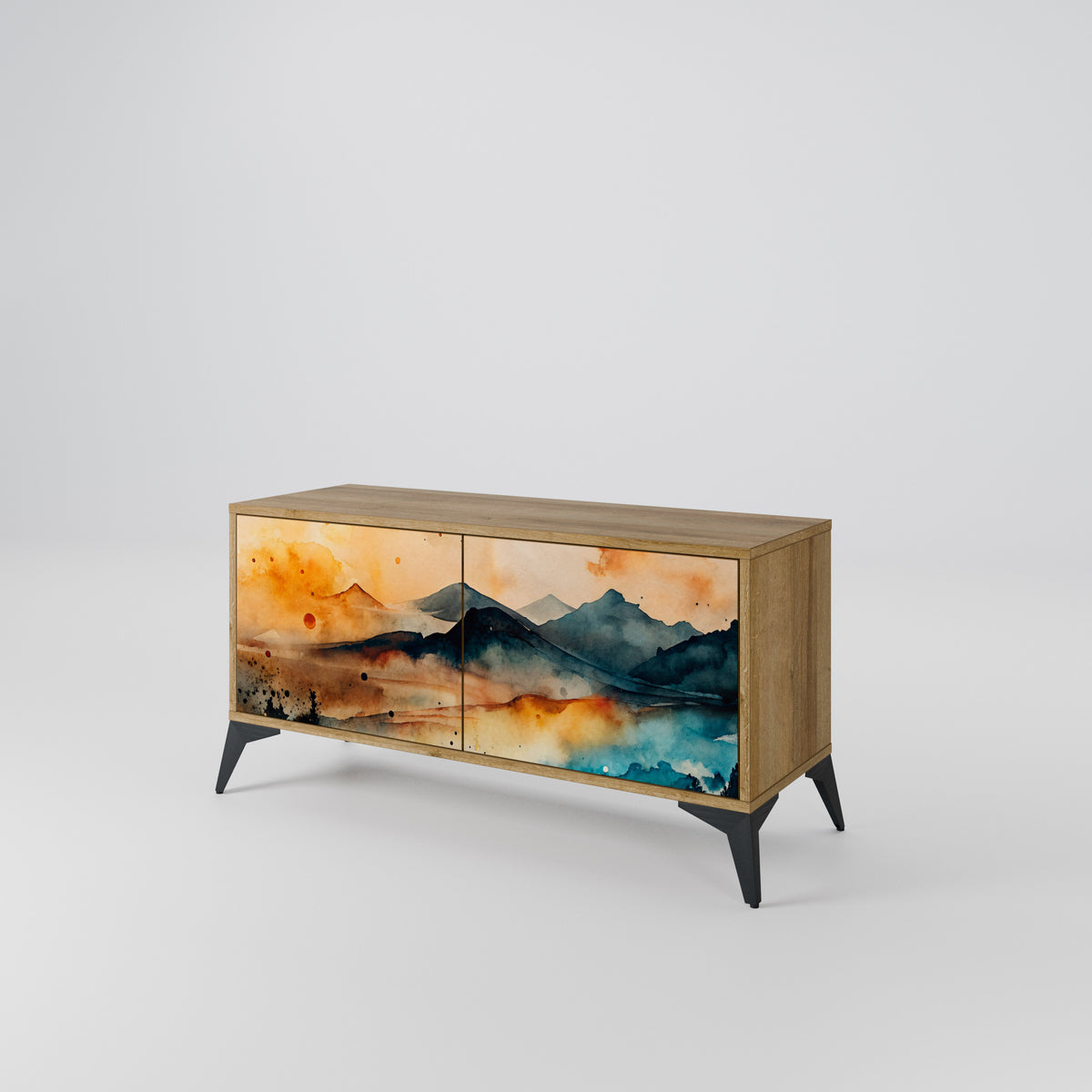 OMINOUS MOUNTAINS Kompaktní dvoudveřový TV stolek