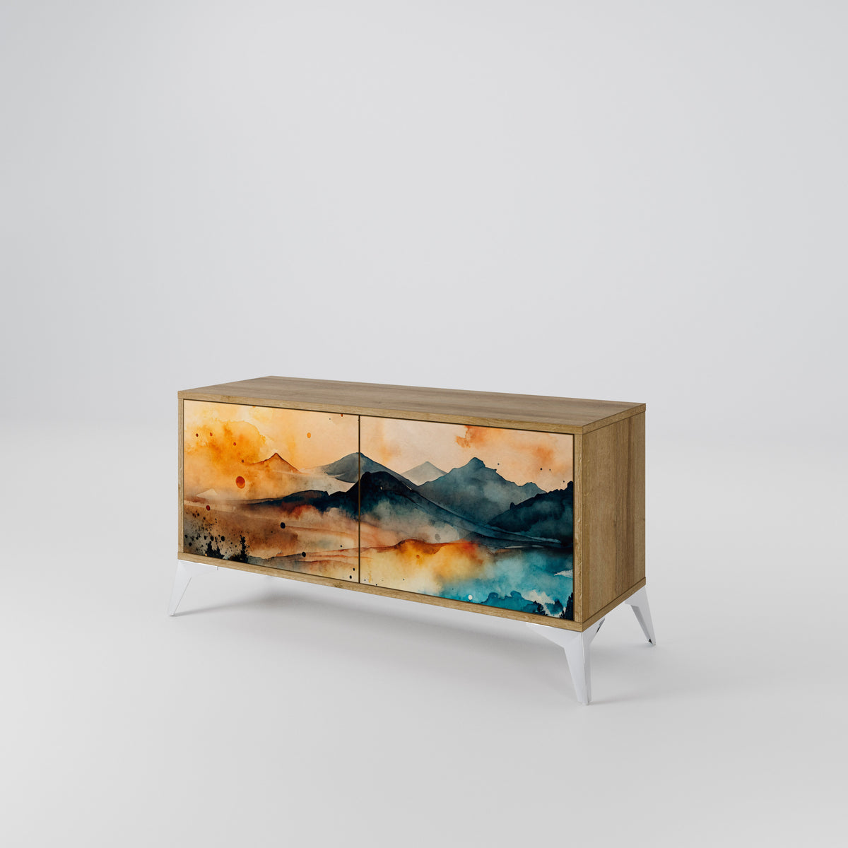 OMINOUS MOUNTAINS Kompaktní dvoudveřový TV stolek