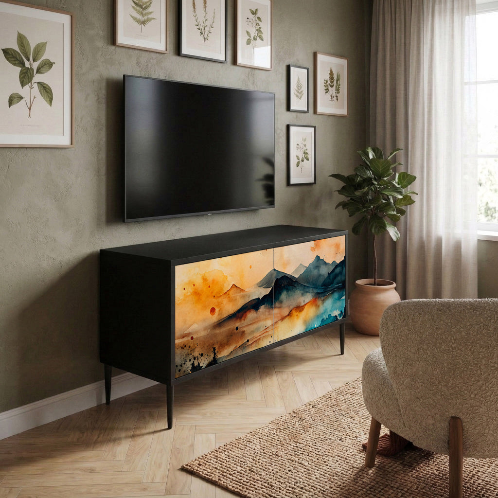 OMINOUS MOUNTAINS Kompaktní dvoudveřový TV stolek