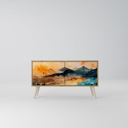 OMINOUS MOUNTAINS Kompaktní dvoudveřový TV stolek