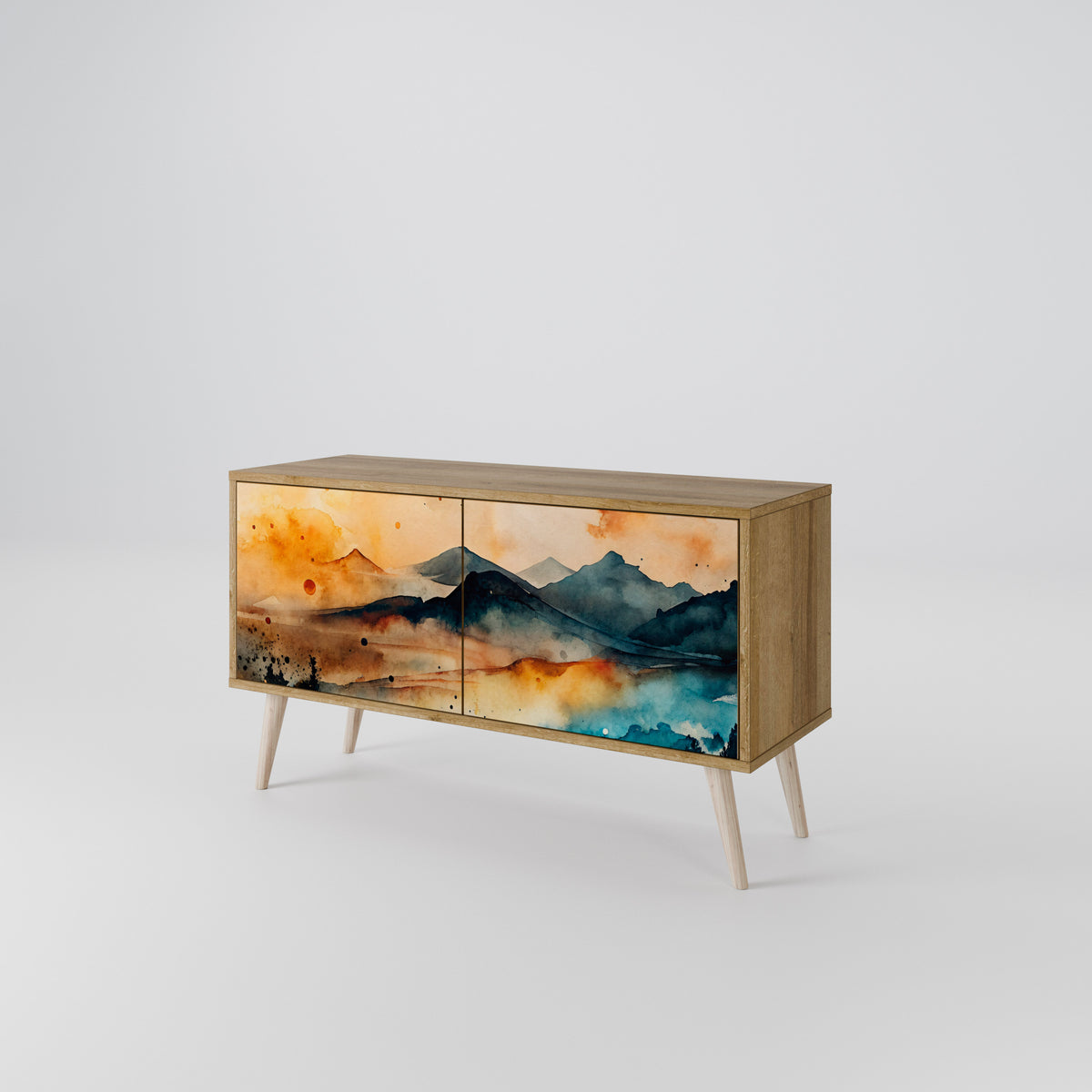 OMINOUS MOUNTAINS Kompaktní dvoudveřový TV stolek