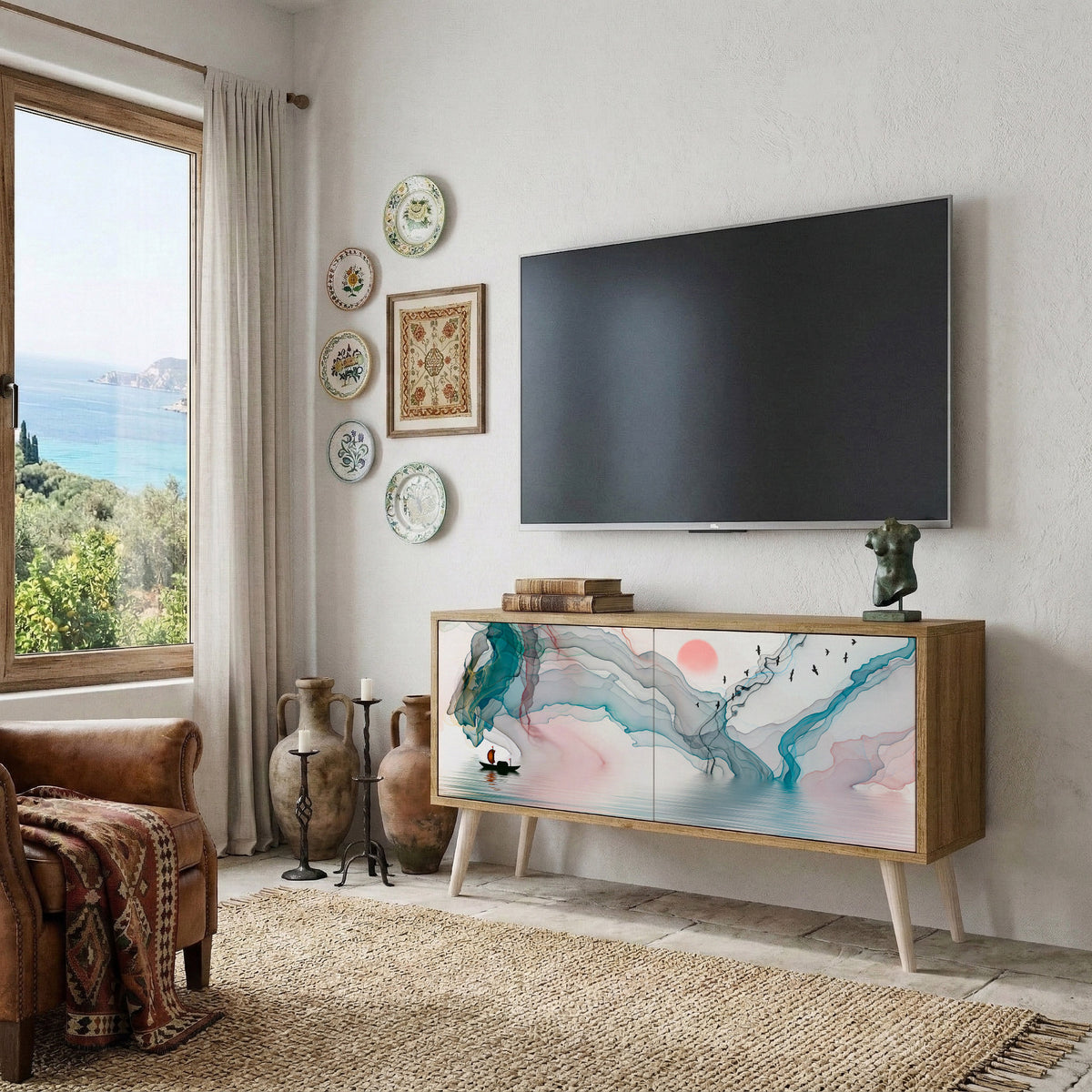 VELVET CROSSING Kompaktní dvoudveřový TV stolek
