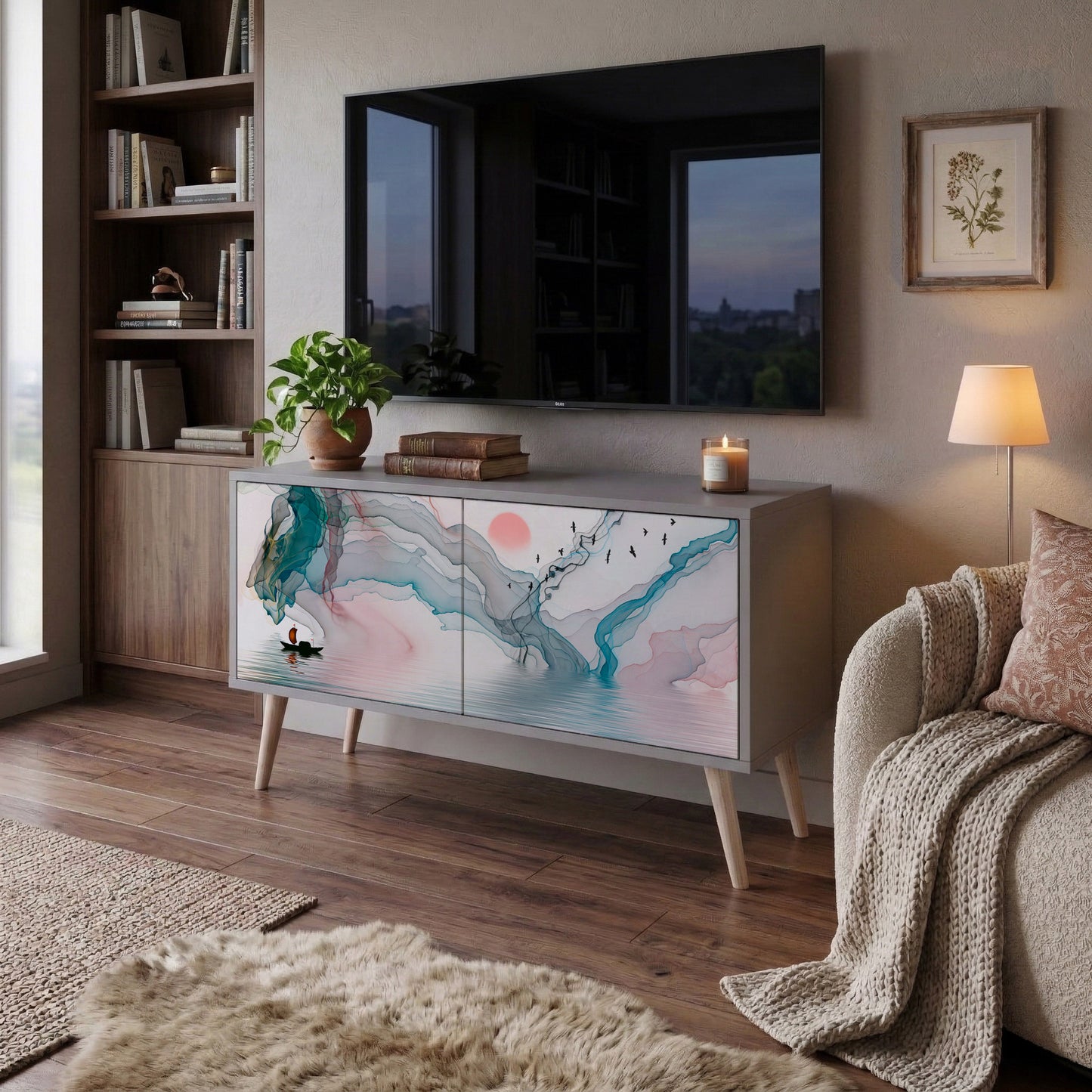 VELVET CROSSING Kompaktní dvoudveřový TV stolek