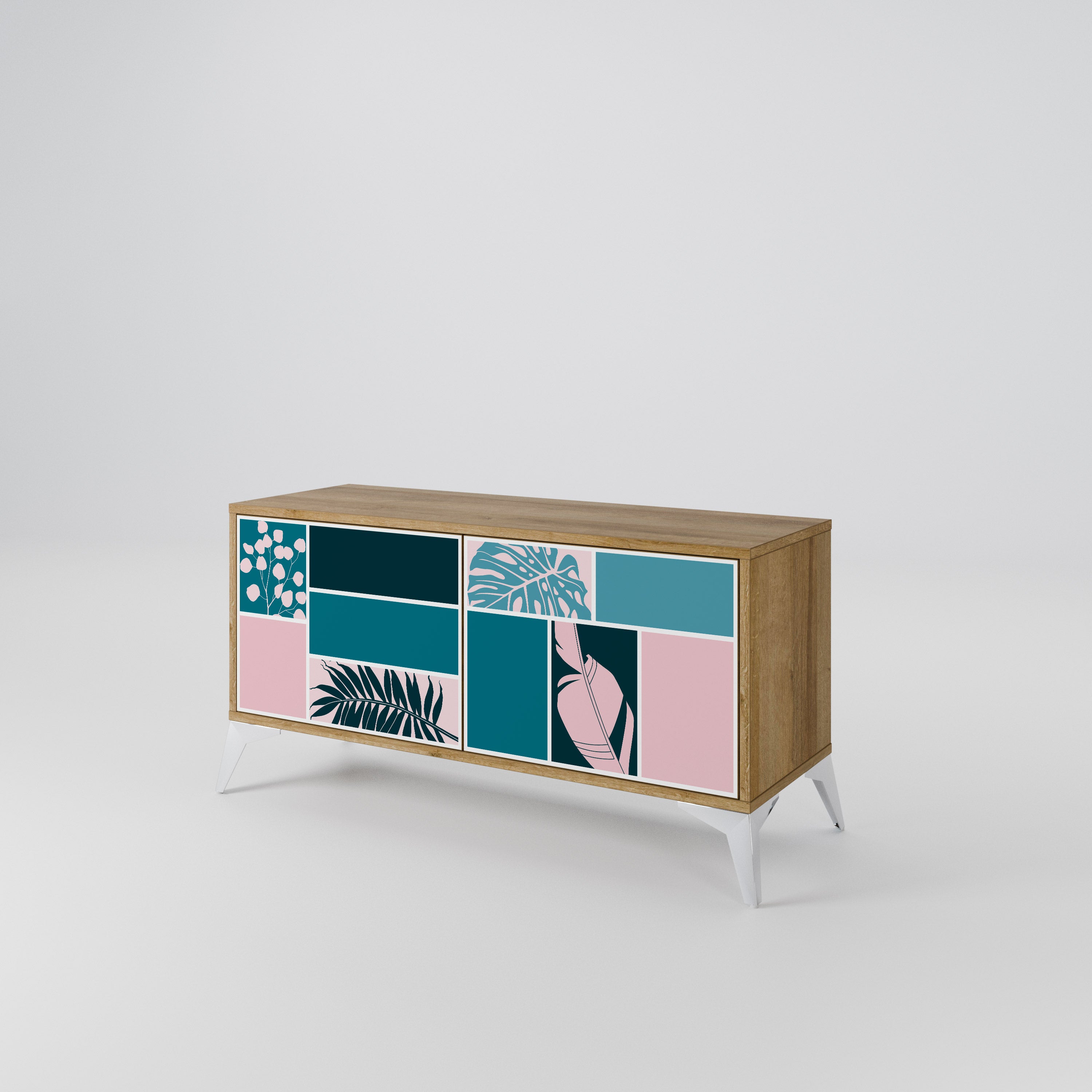 COMBINATION OF SHAPES Compact 2-Door TV Cabinet