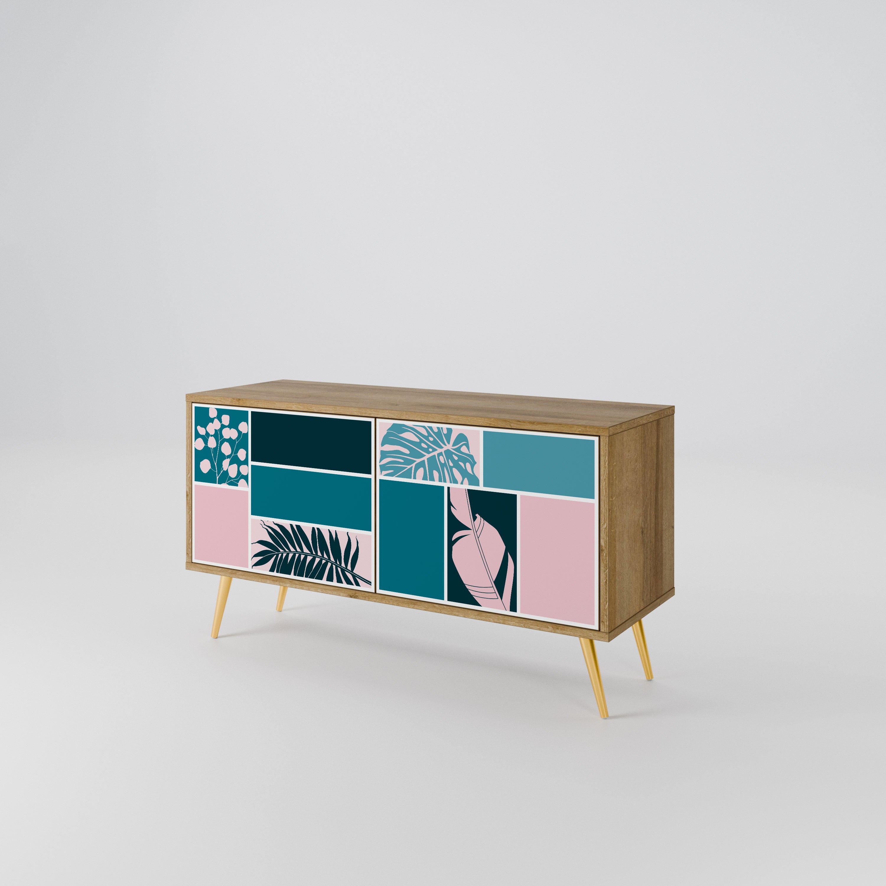 COMBINATION OF SHAPES Compact 2-Door TV Cabinet