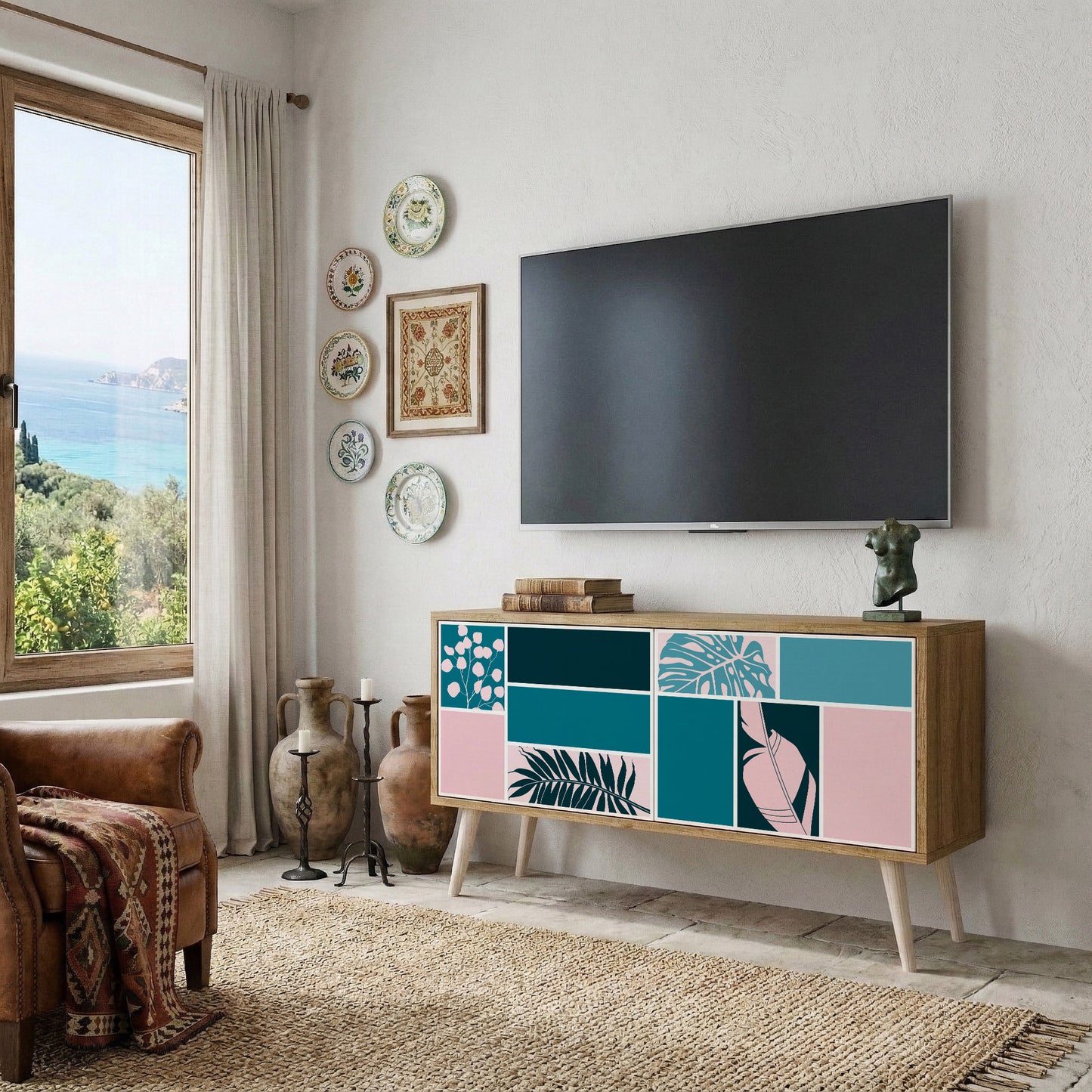 COMBINATION OF SHAPES Kompaktní dvoudveřový TV stolek