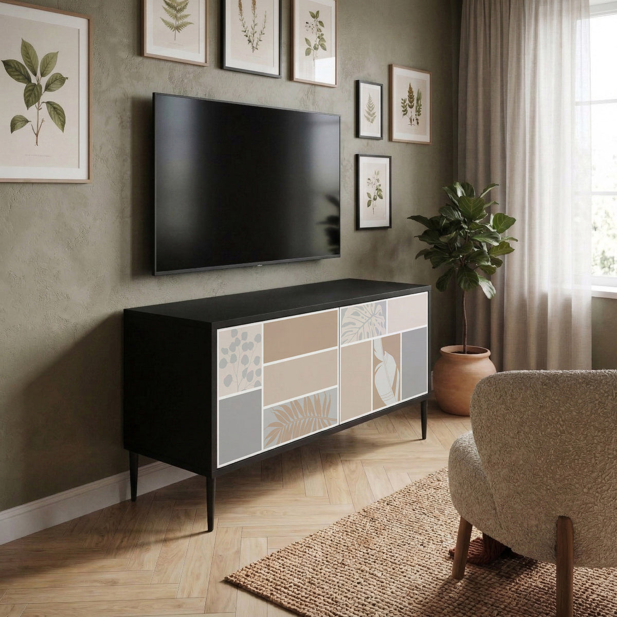 TROPICAL SHAPES Kompaktní dvoudveřový TV stolek