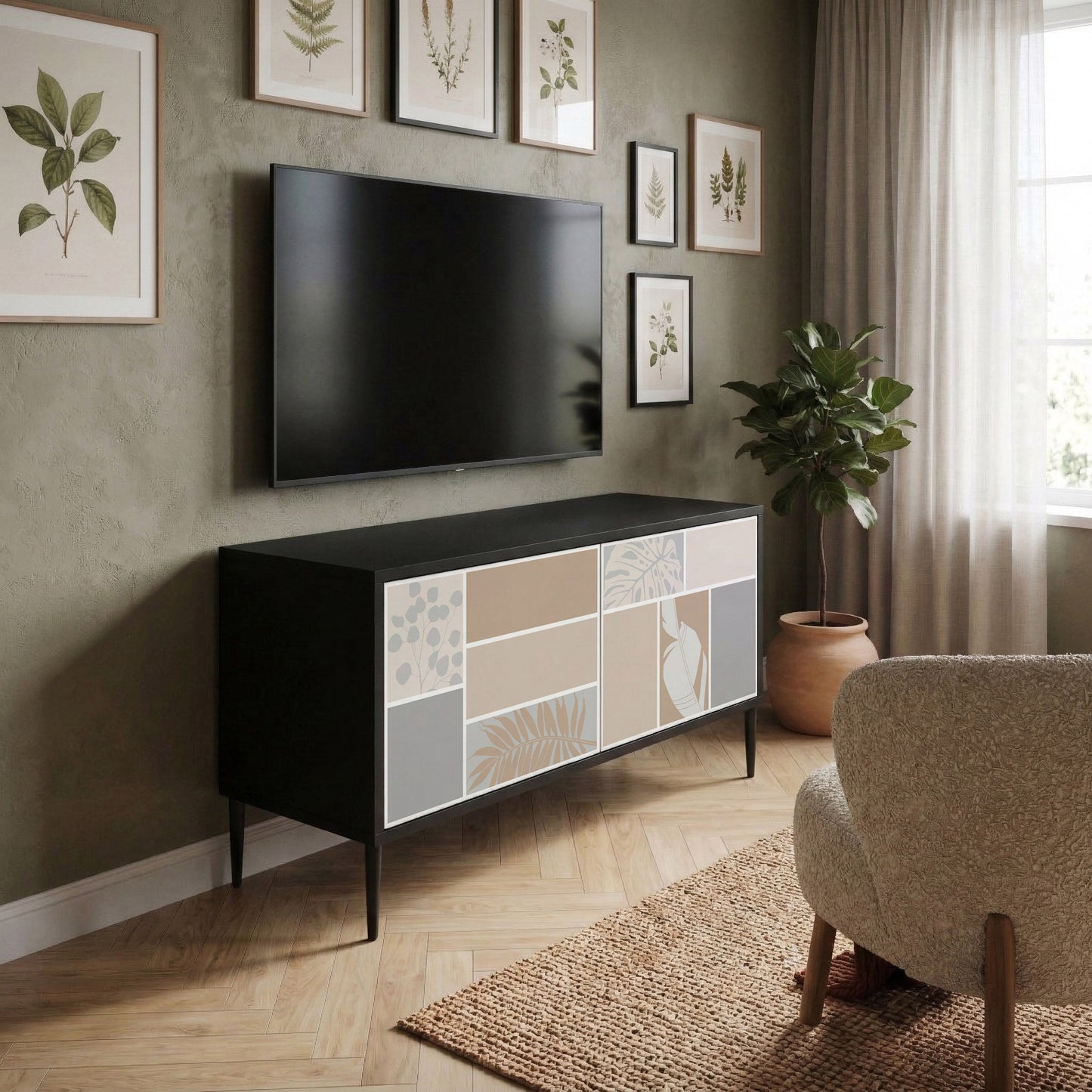 TROPICAL SHAPES Kompaktní dvoudveřový TV stolek