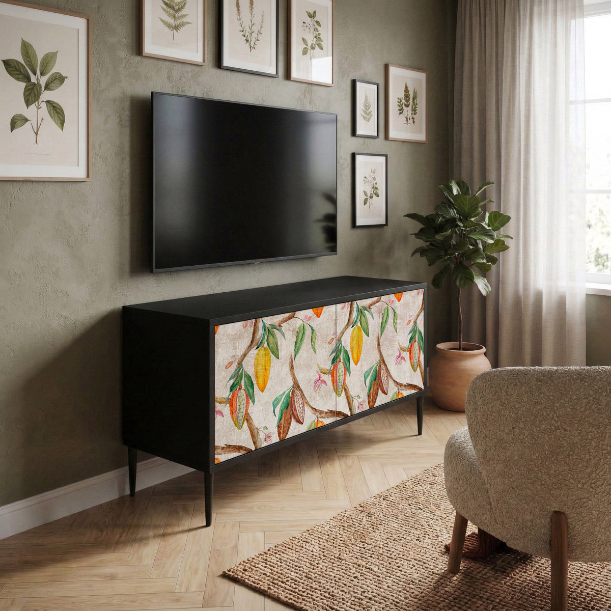 COCOA FRUITS Kompaktní dvoudveřový TV stolek