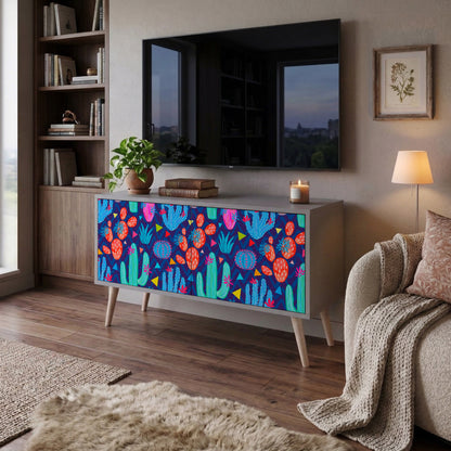 CACTUS VIBES Kompaktní dvoudveřový TV stolek