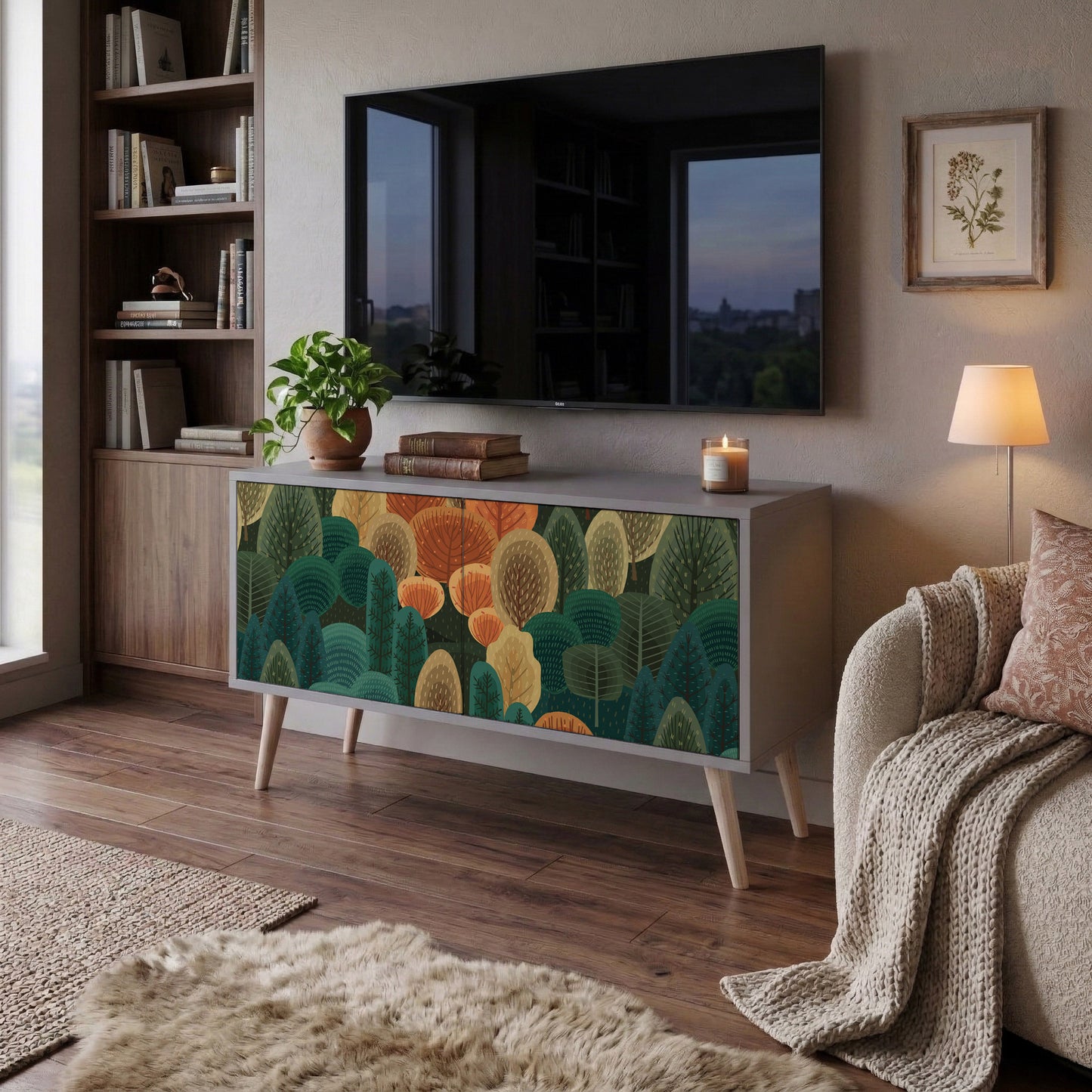 AUTUMN KALEIDOSCOPE Kompaktní dvoudveřový TV stolek