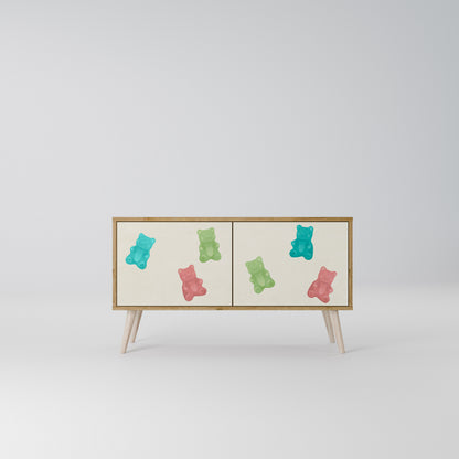 GUMMY BEARS Kompaktní dvoudveřový TV stolek