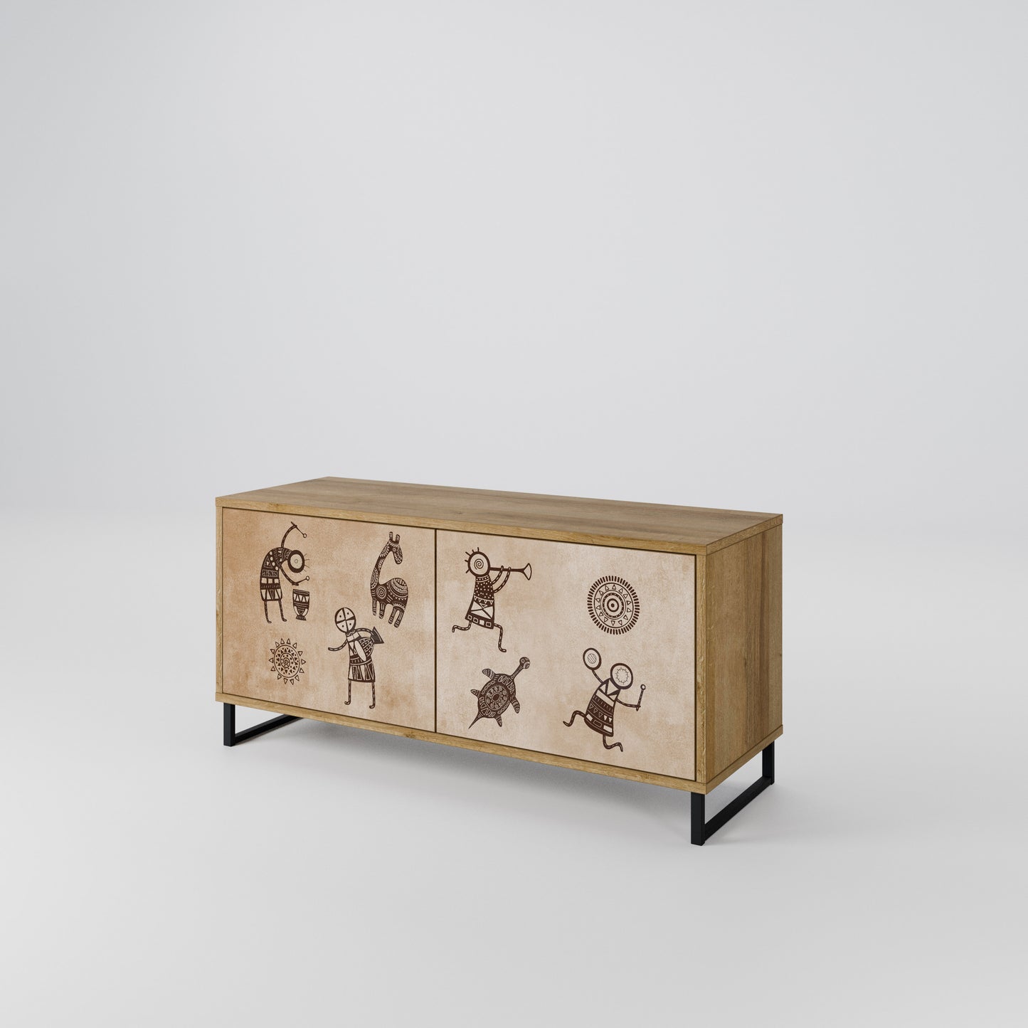 AFRICAN STYLE Kompaktní dvoudveřový TV stolek