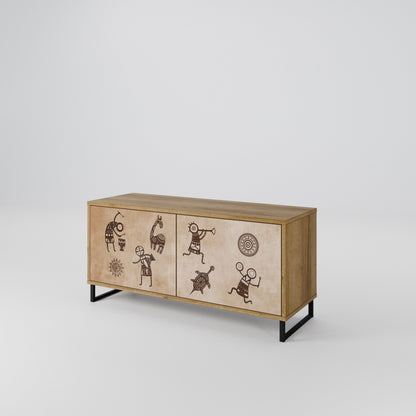 AFRICAN STYLE Kompaktní dvoudveřový TV stolek