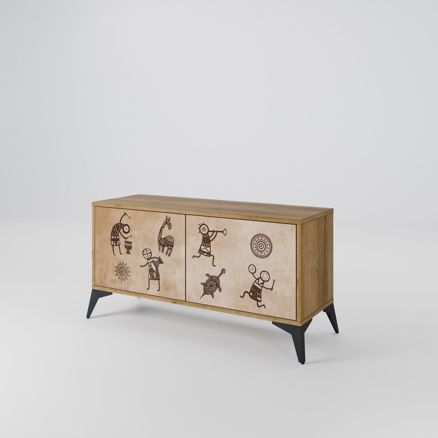 AFRICAN STYLE Kompaktní dvoudveřový TV stolek