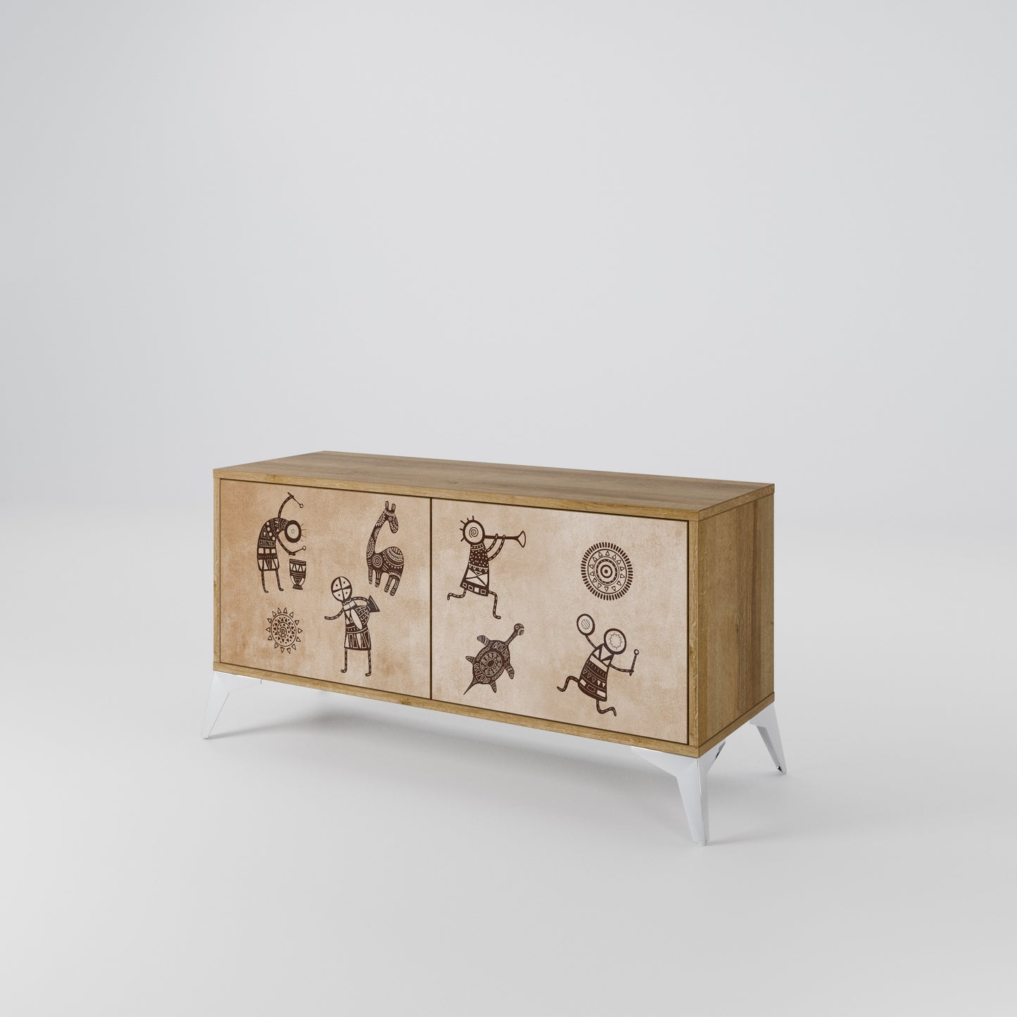 AFRICAN STYLE Kompaktní dvoudveřový TV stolek