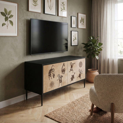 AFRICAN STYLE Kompaktní dvoudveřový TV stolek