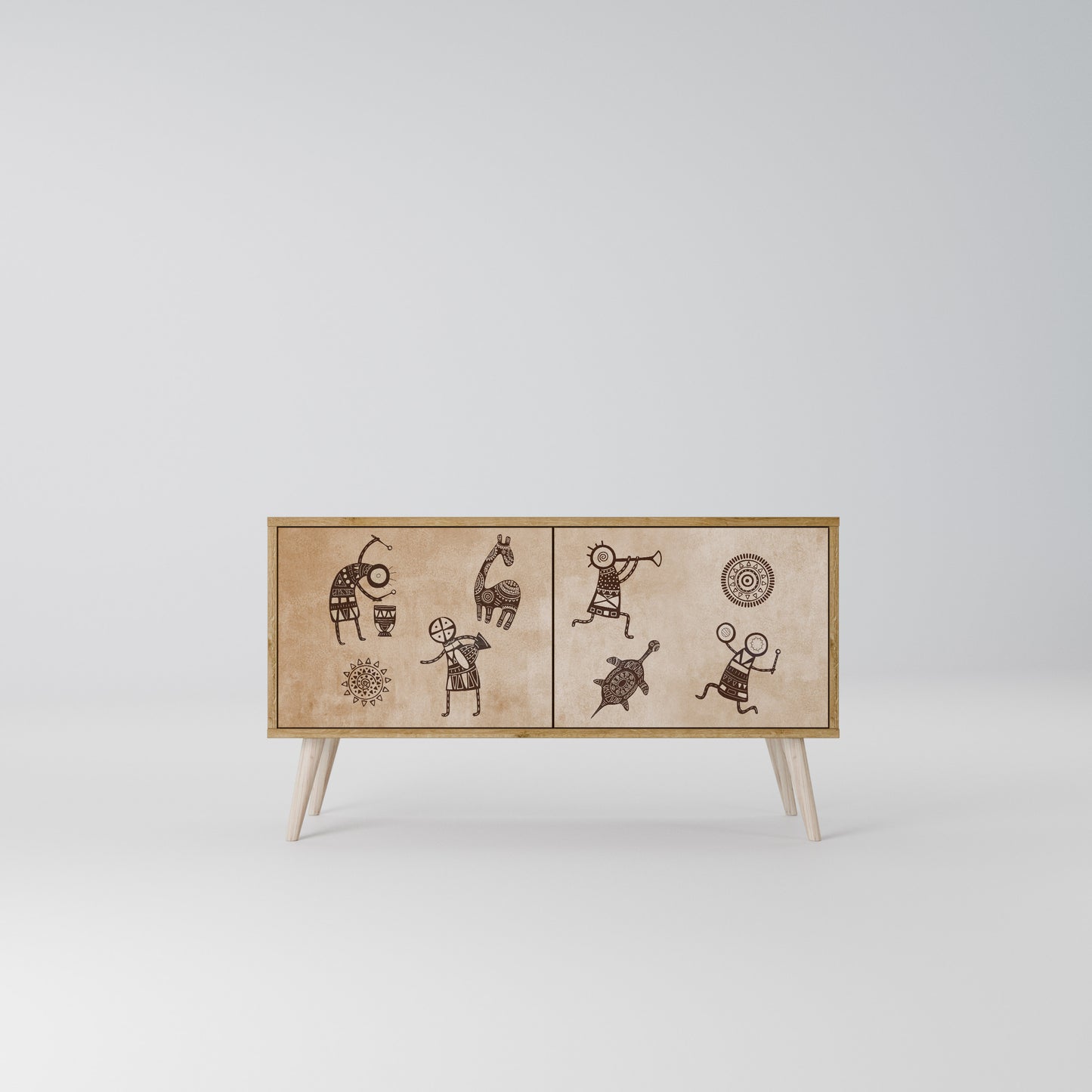 AFRICAN STYLE Kompaktní dvoudveřový TV stolek