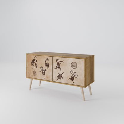 AFRICAN STYLE Kompaktní dvoudveřový TV stolek