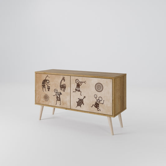 AFRICAN STYLE Kompaktní dvoudveřový TV stolek