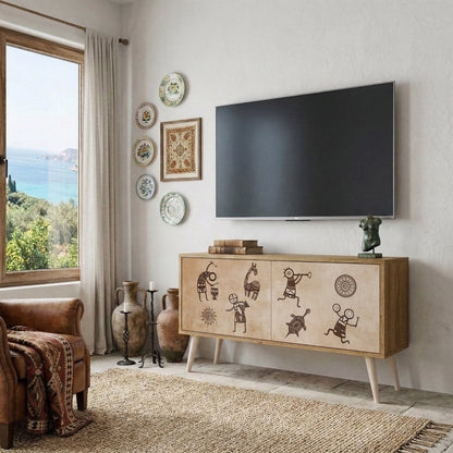 AFRICAN STYLE Kompaktní dvoudveřový TV stolek