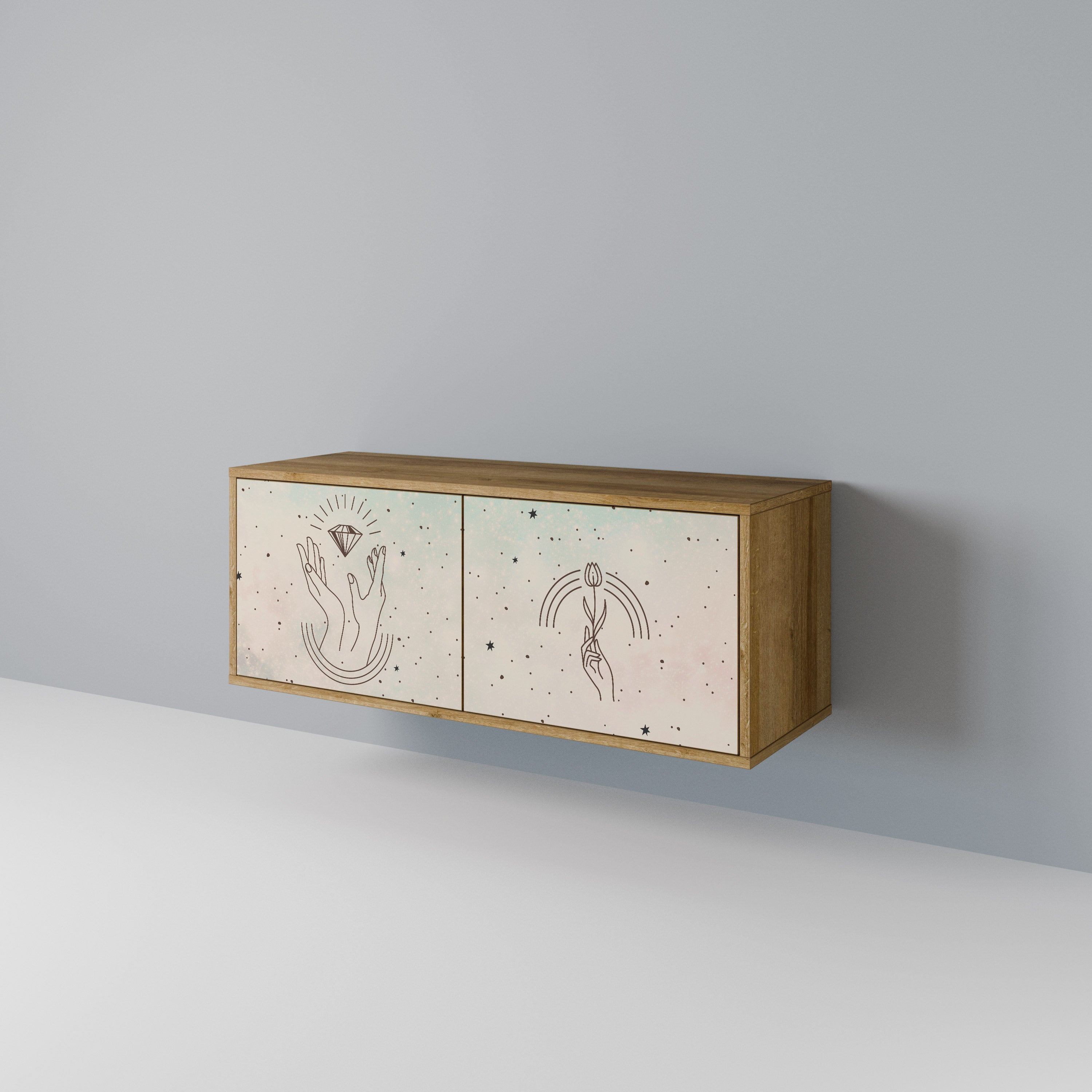 DELICATE BEAUTY Compact 2-Door TV Cabinet