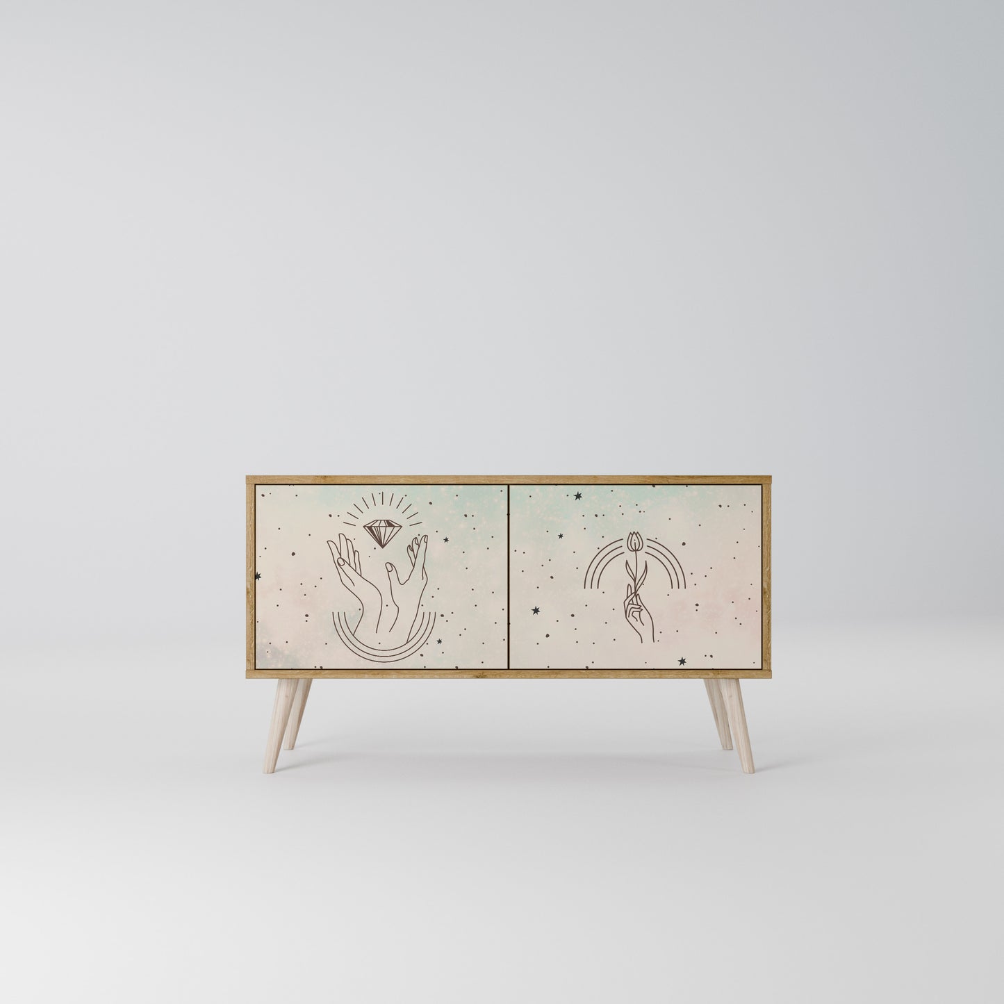 DELICATE BEAUTY Kompaktní dvoudveřový TV stolek