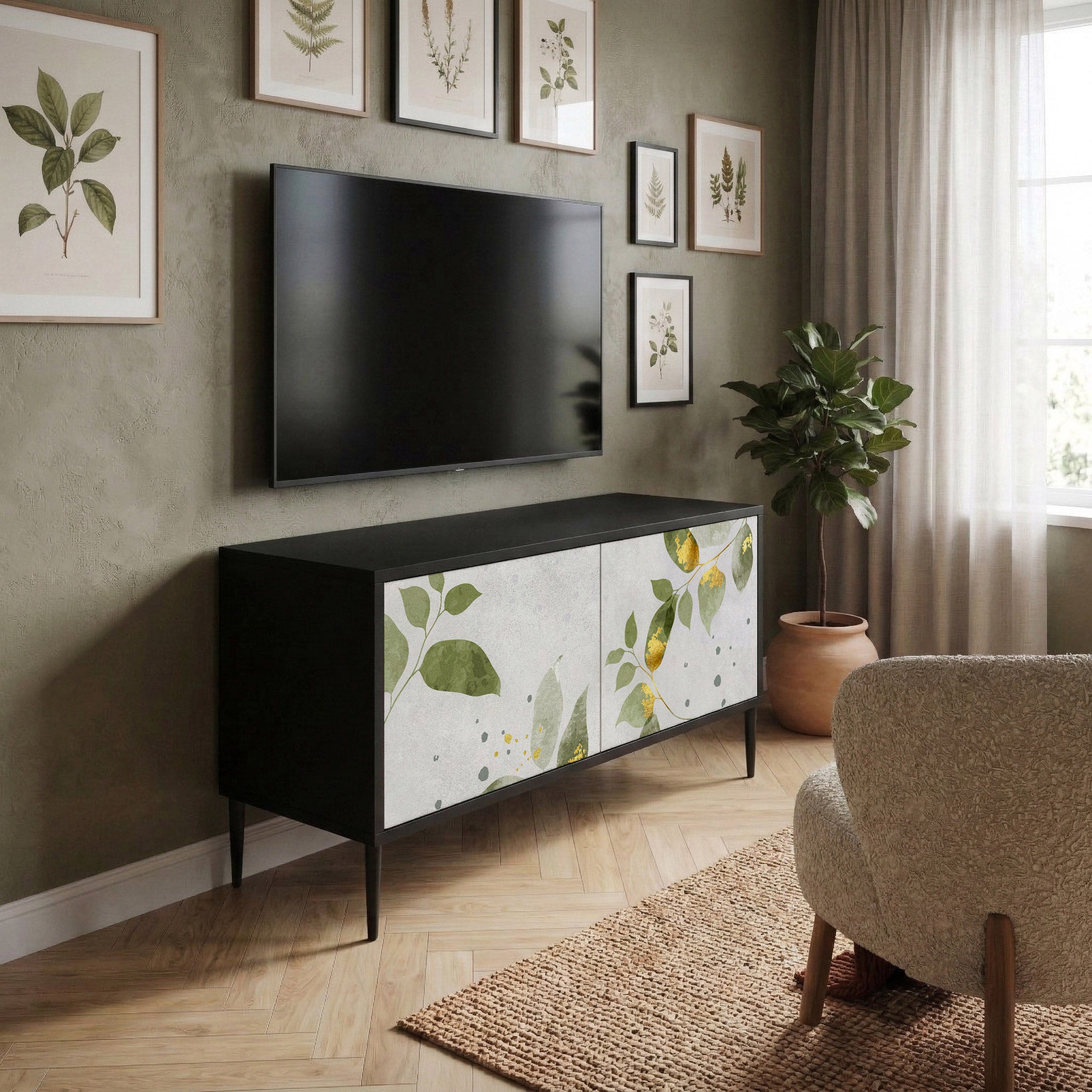 ELEGANT BOTANICS Kompaktní dvoudveřový TV stolek