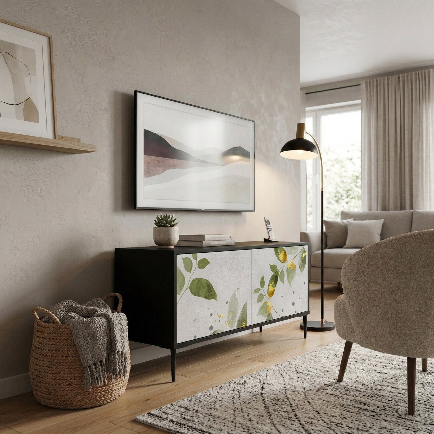 ELEGANT BOTANICS Kompaktní dvoudveřový TV stolek