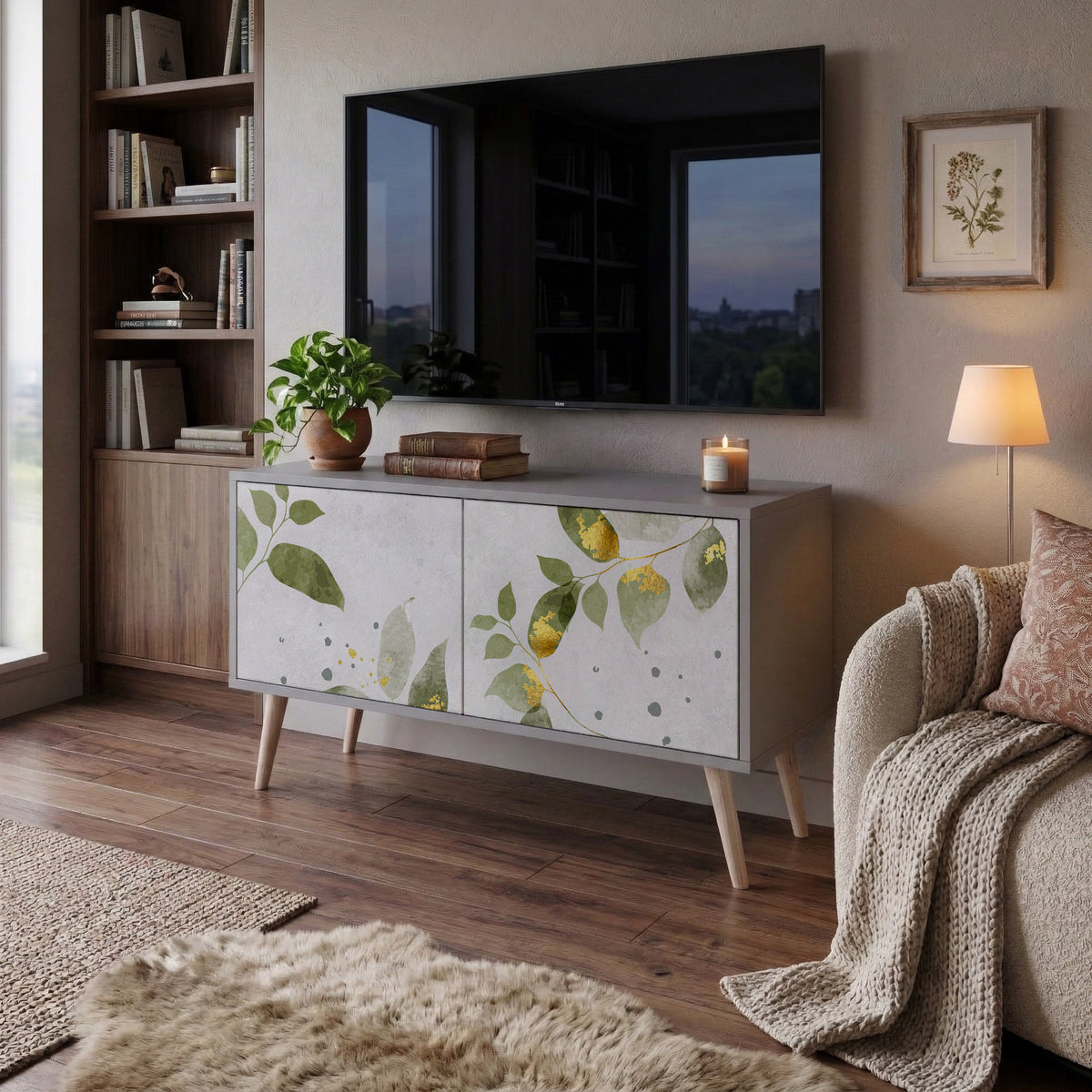 ELEGANT BOTANICS Kompaktní dvoudveřový TV stolek