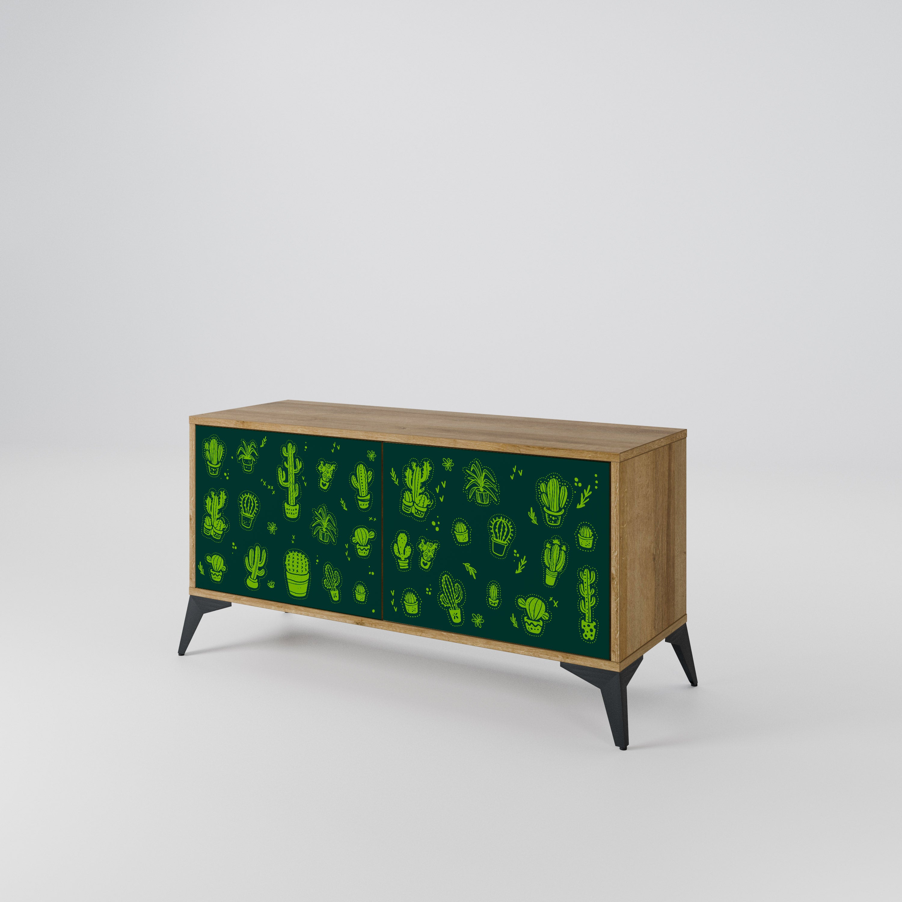 DESERT GREEN Compact 2-Door TV Cabinet
