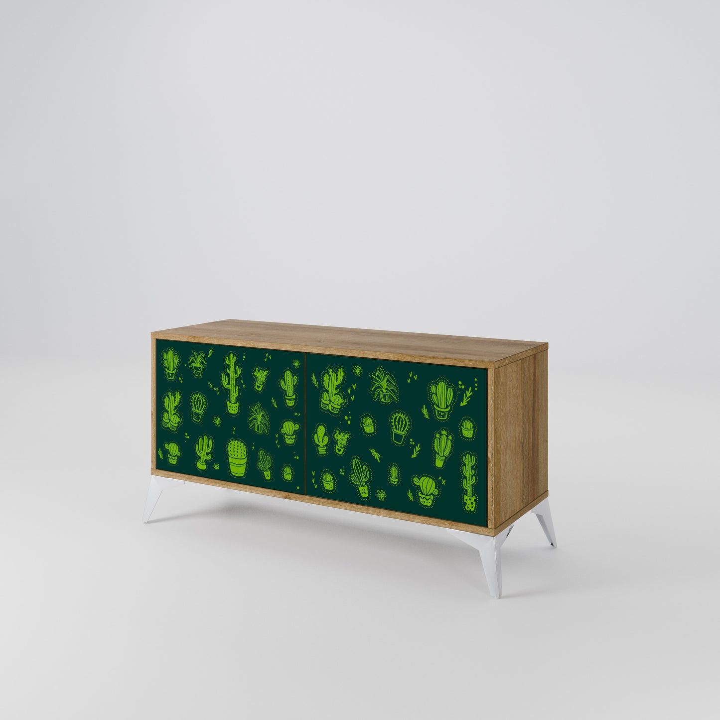 DESERT GREEN Kompaktní dvoudveřový TV stolek