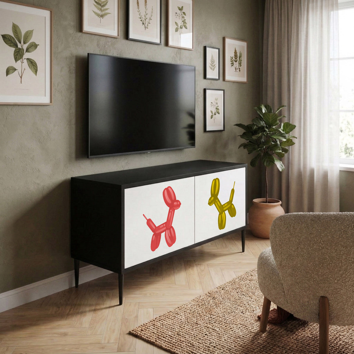 CHILDHOOD MEMORY Kompaktní dvoudveřový TV stolek